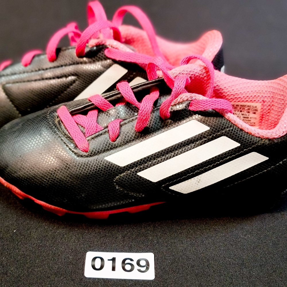 Adidas Kids Black and Pink Shoes 12.5